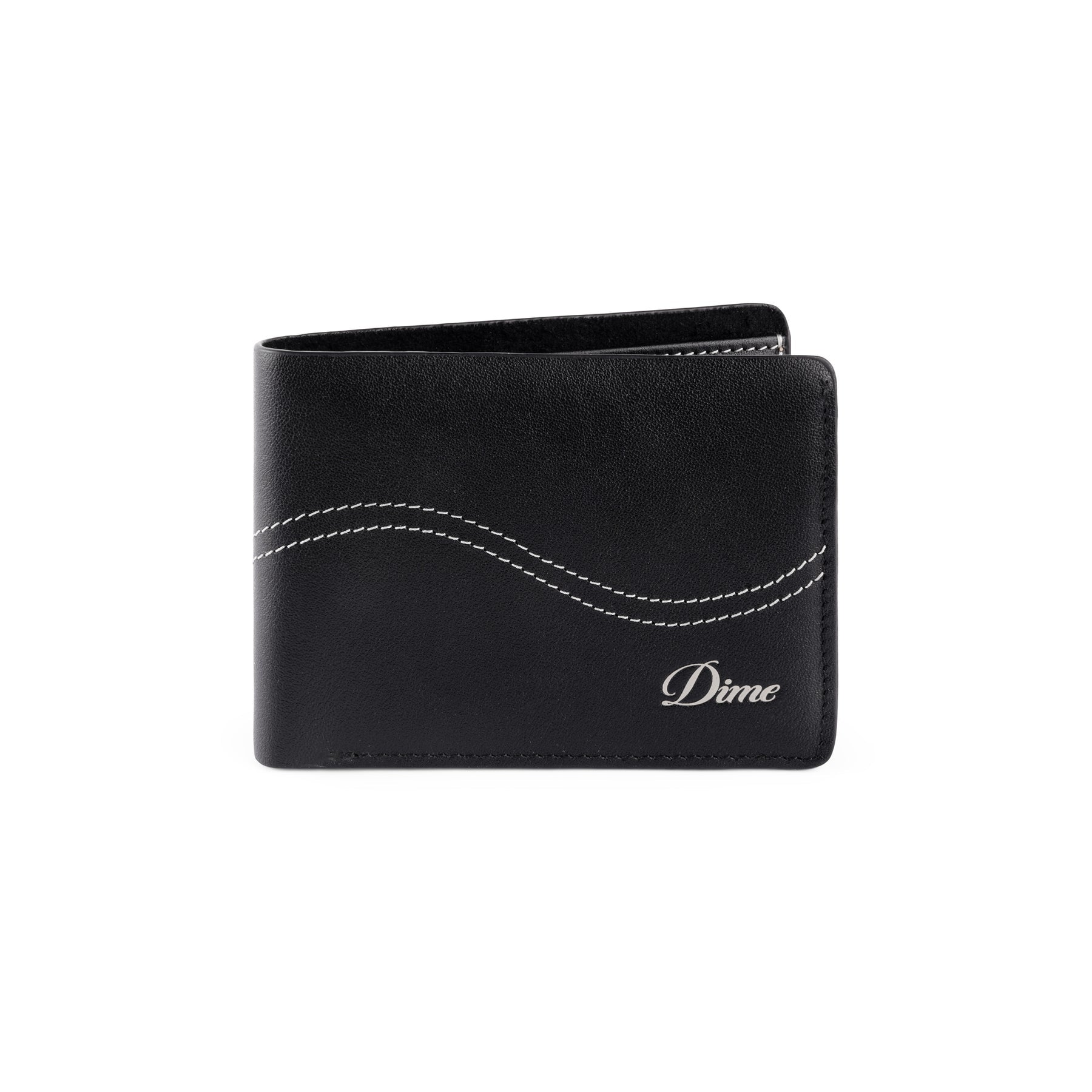 Cursive Bifold Wallet - Black Leather