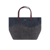 Sac fourre-tout oversize en cire - Bleu marine