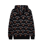 Sweat à capuche zippé à imprimé intégral - Noir