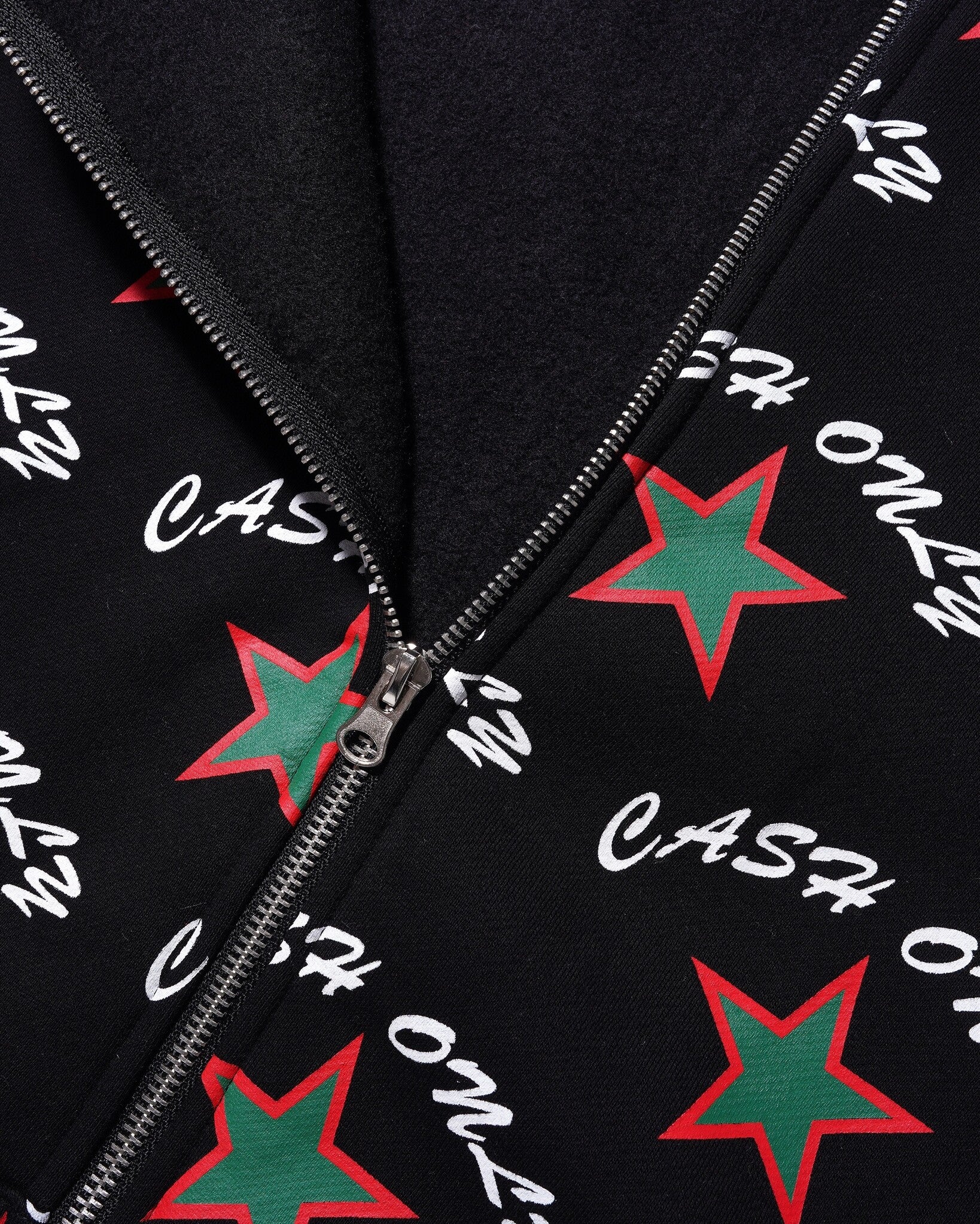 Sweat à capuche zippé à imprimé intégral - Noir