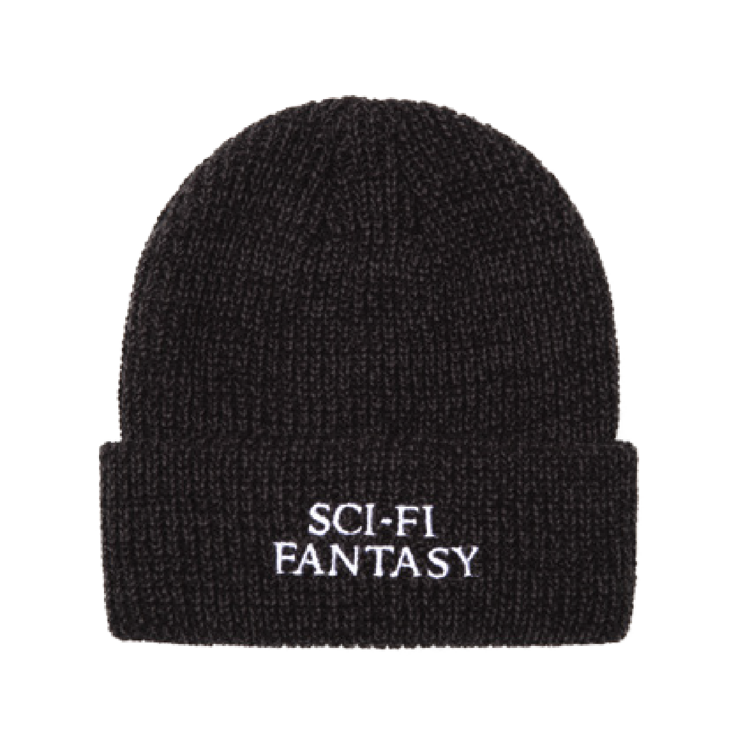 Mixed Yarn Logo Beanie - Black/Gray