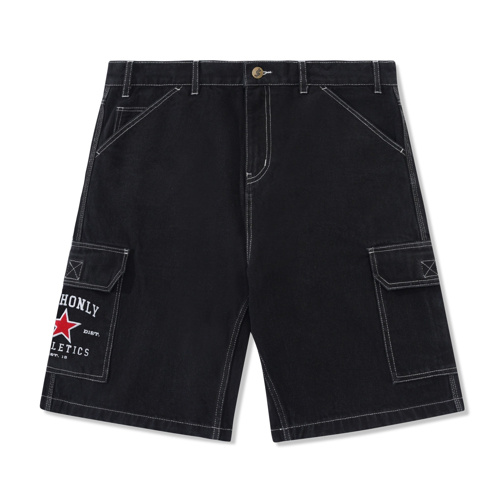 Athletics Denim Shorts - Washed Black