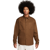 Long-Sleeve Woven Skate Top - LT British Tan/White