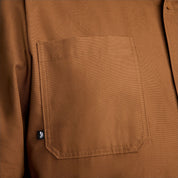 Long-Sleeve Woven Skate Top - LT British Tan/White