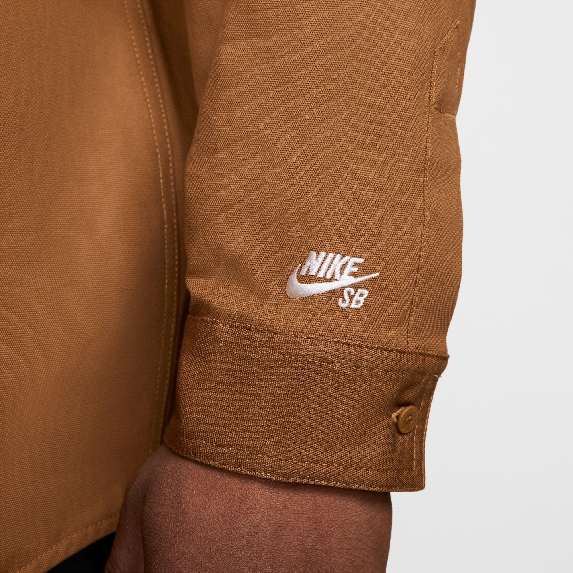 Nike SB Long-Sleeve Woven Skate Top LT British Tan/White – Palm
