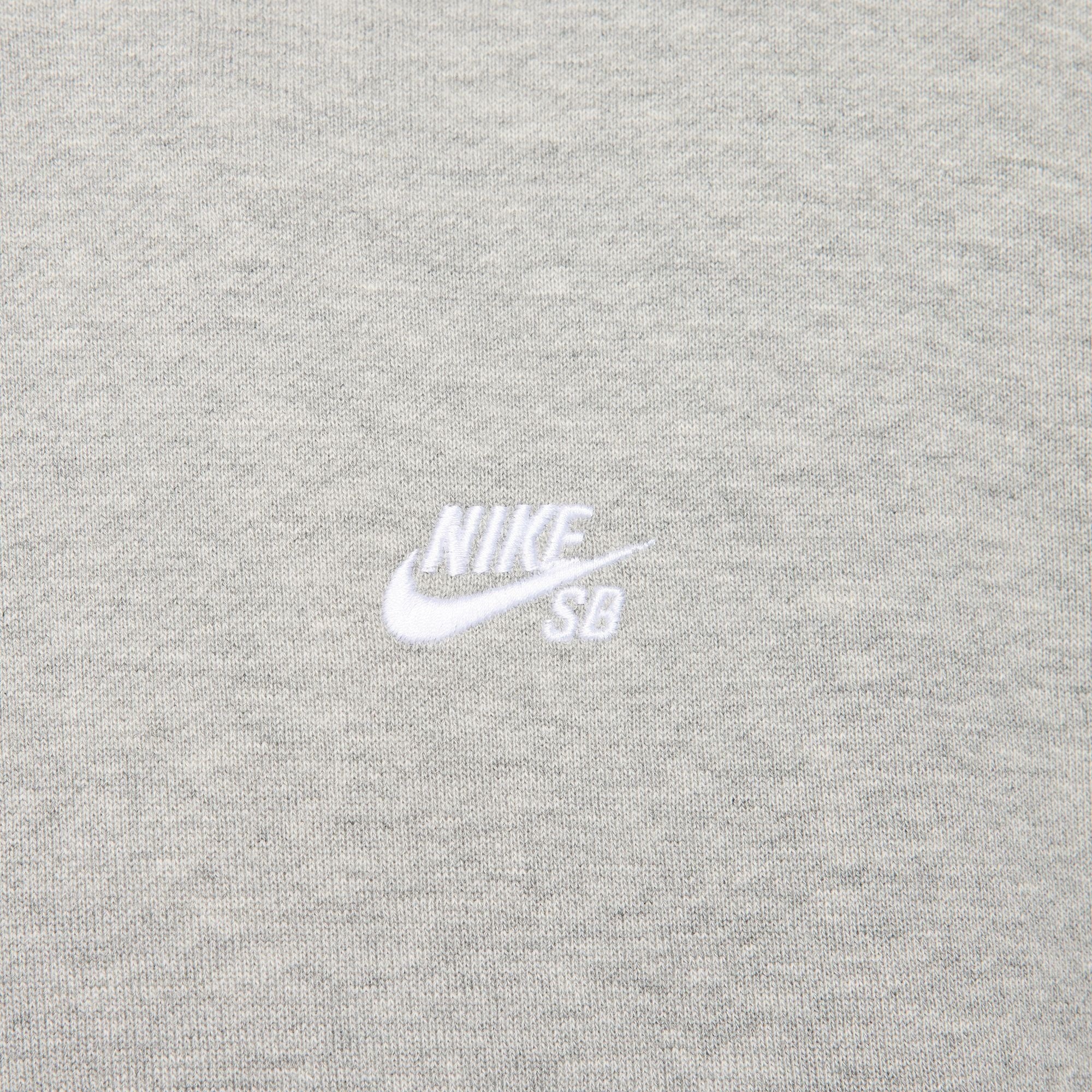 Fleece Pullover Skate Hoodie - DK Grey Heather/White