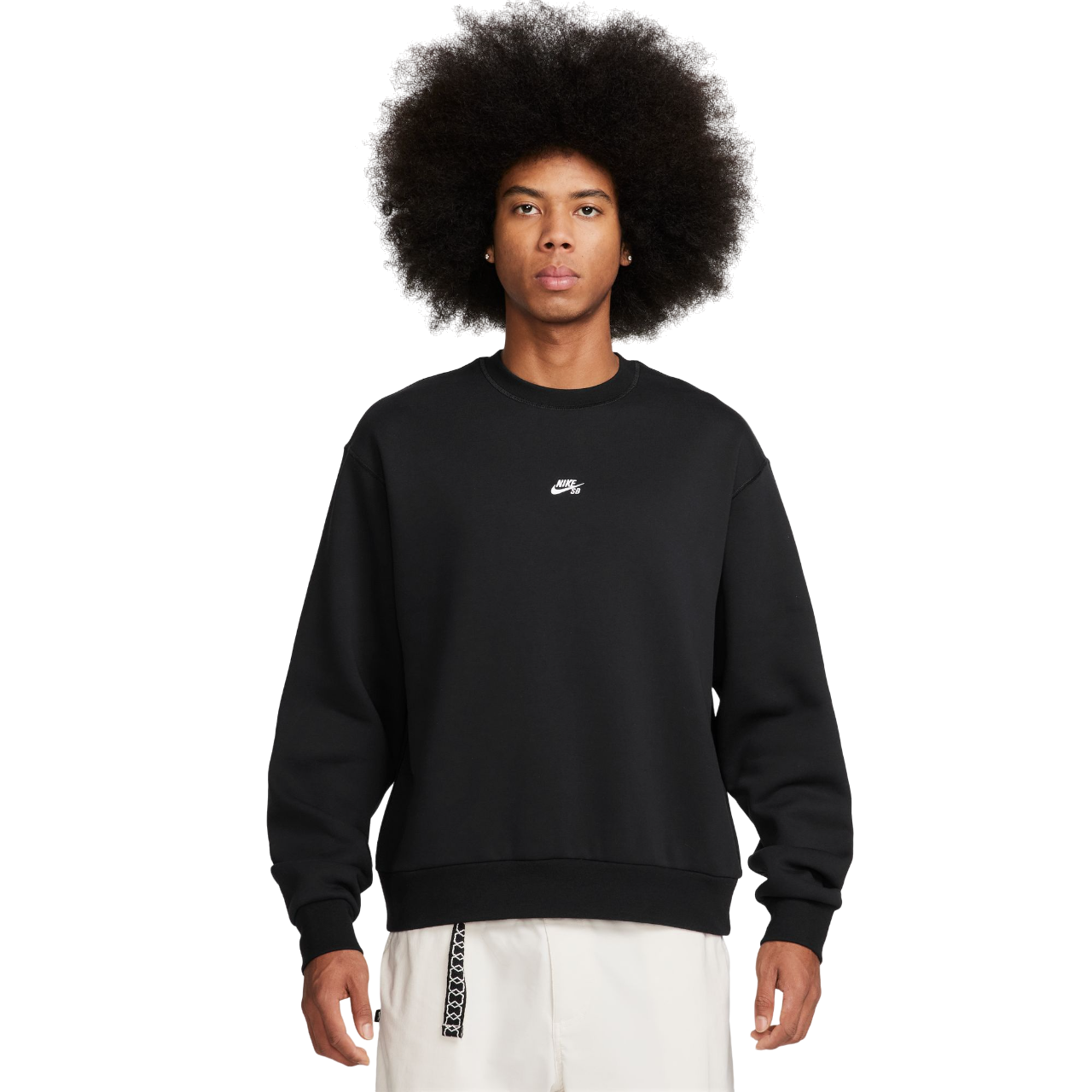 Fleece Skate Crew - Black/White