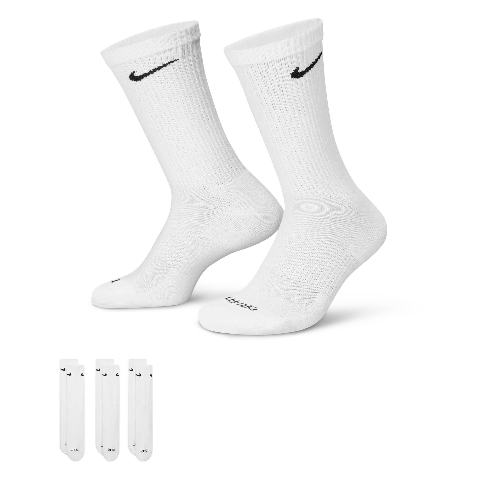 Everyday Plus Cushioned Training Crew Socks (3 Pairs) - White/Black