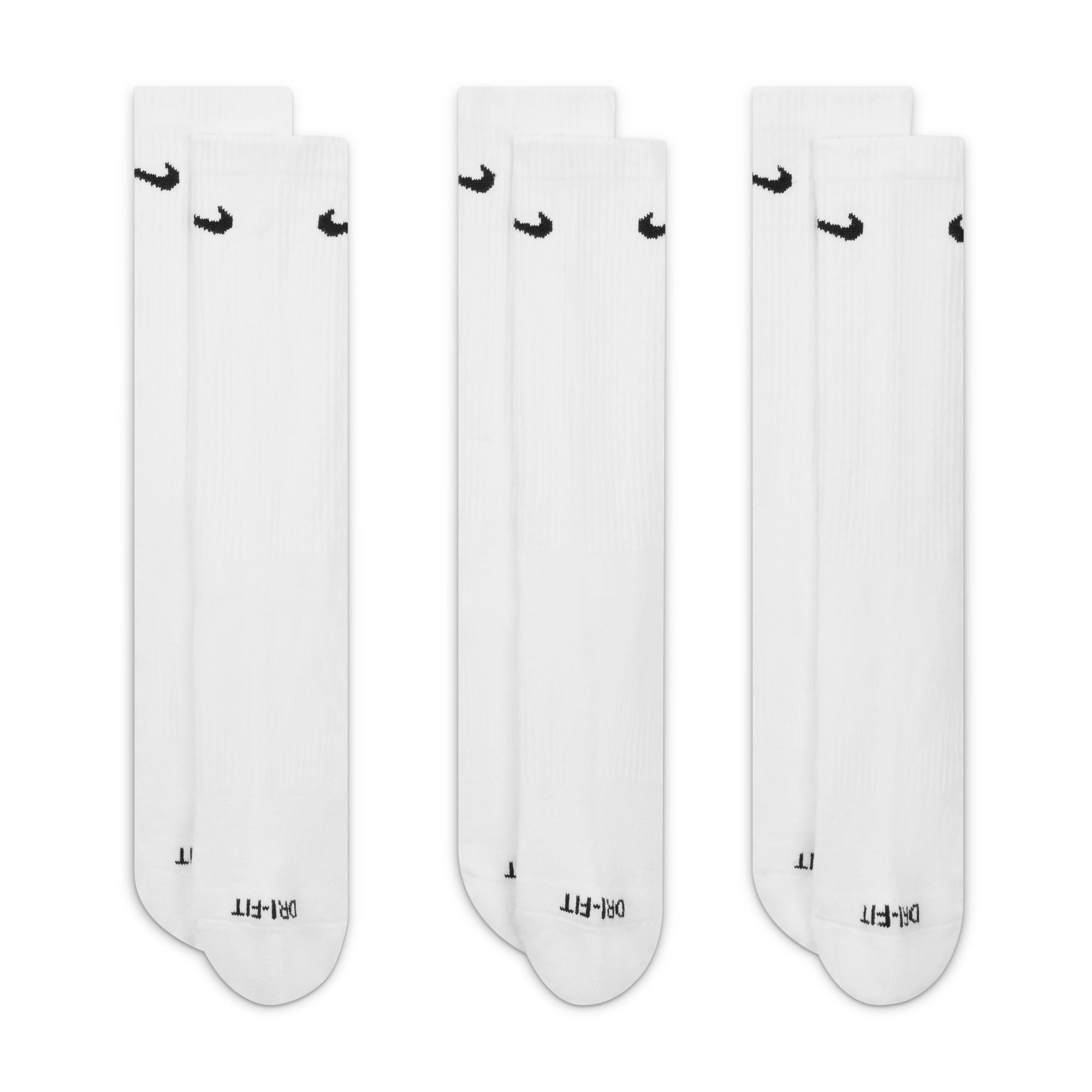 Everyday Plus Cushioned Training Crew Socks (3 Pairs) - White/Black