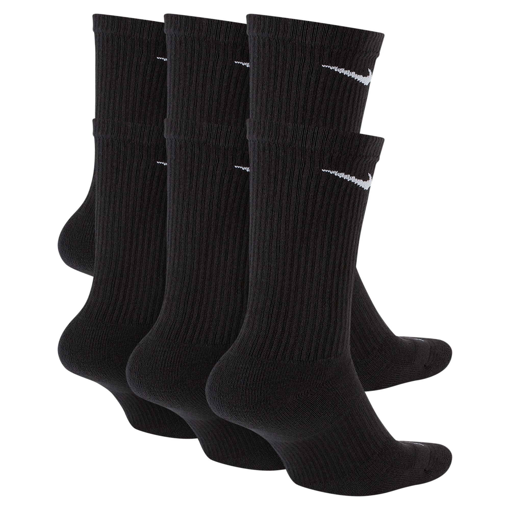 Everyday Plus Cushioned Training Crew Socks (6 Pairs) - Black/White