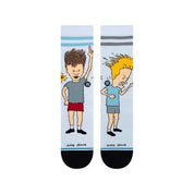 Beavis and Butthead Settle Down Crew Socks - Light Blue