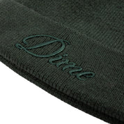 Cursive Wool Fold Beanie - Forest