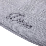 Cursive Wool Fold Beanie - Heather Gray