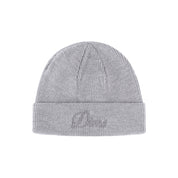 Cursive Wool Fold Beanie - Heather Gray