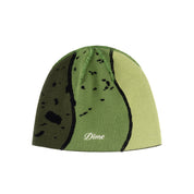 Reverse Stitch Skully Beanie - Green