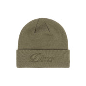 Cursive Beanie - Military Green