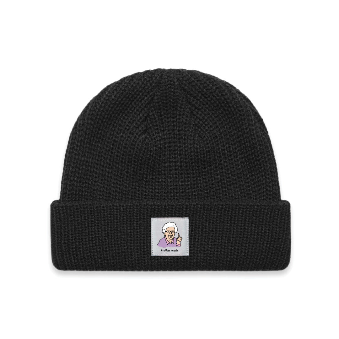Betty Premium Ribbed Beanie - Black