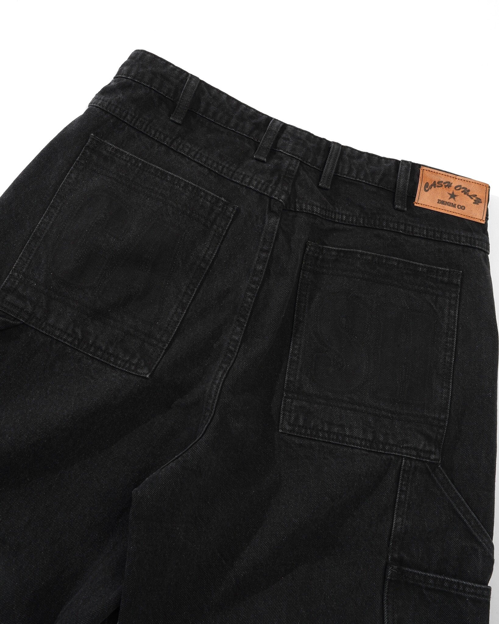 Cash Only Logo Baggy Jeans - Washed Black | Flatspot