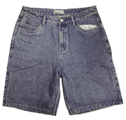 Wavy Jeans Shorts - Blue Grey