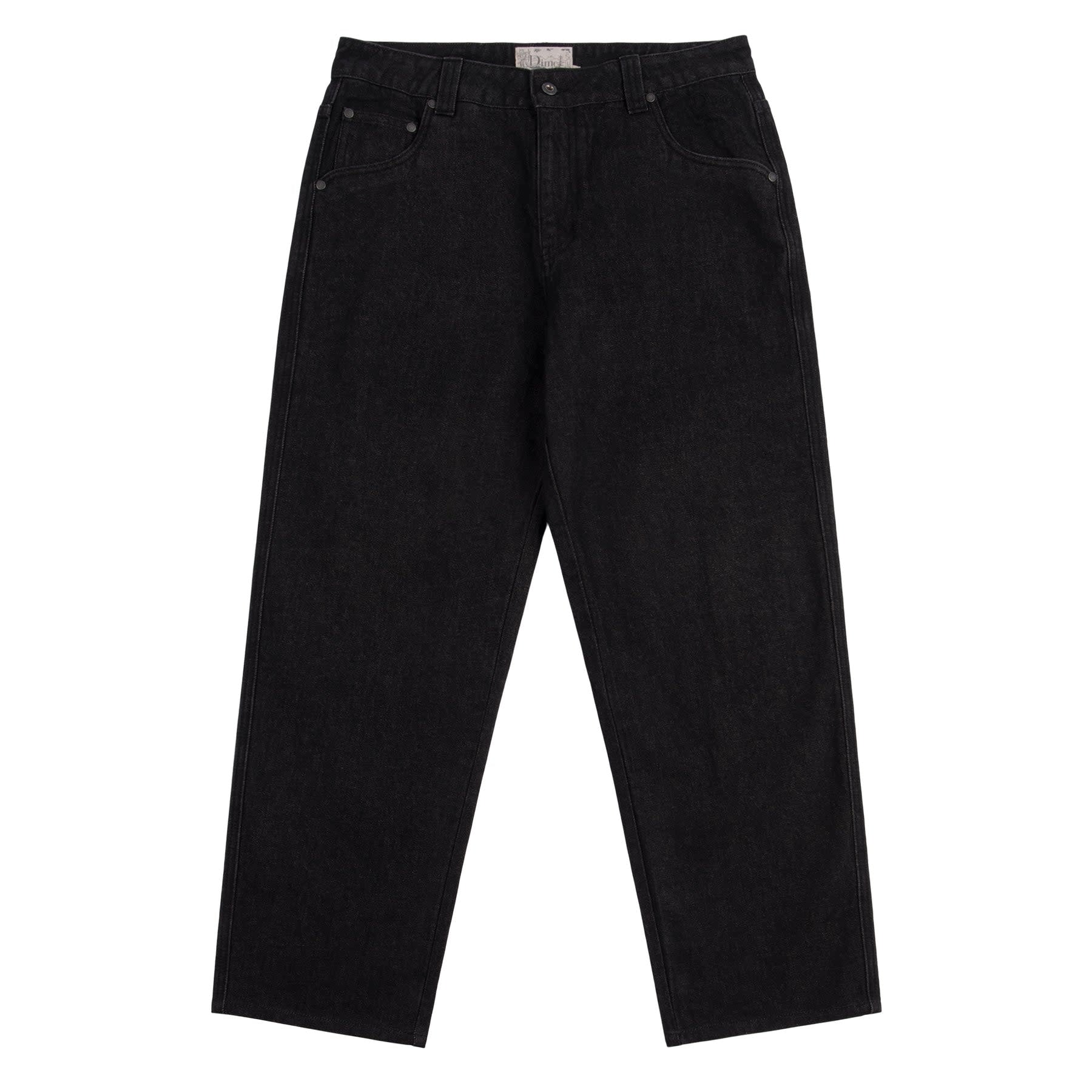 Relaxed Denim Pants - Black Washed