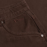 Classic Baggy Denim Pants - Brown