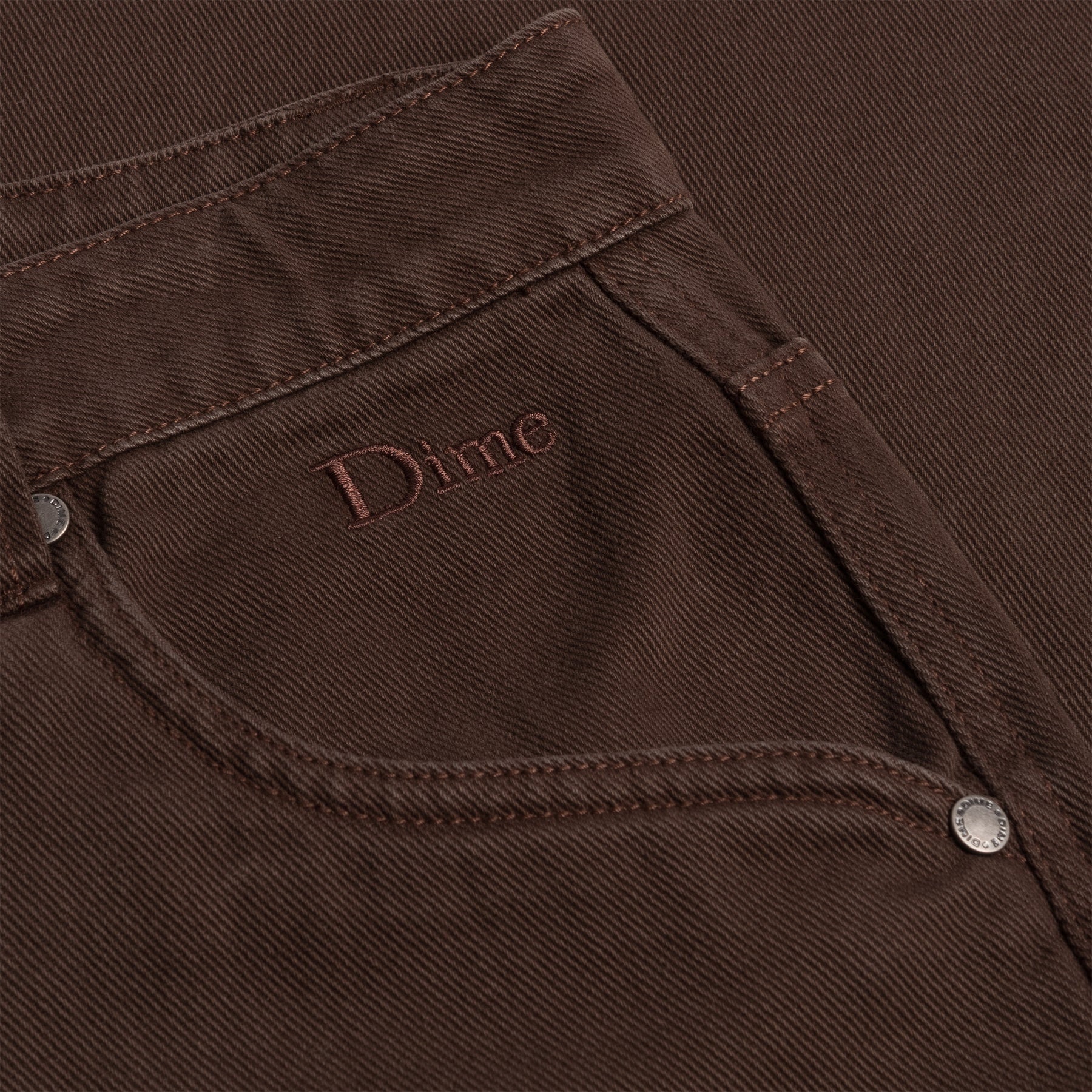 Classic Baggy Denim Pants - Brown