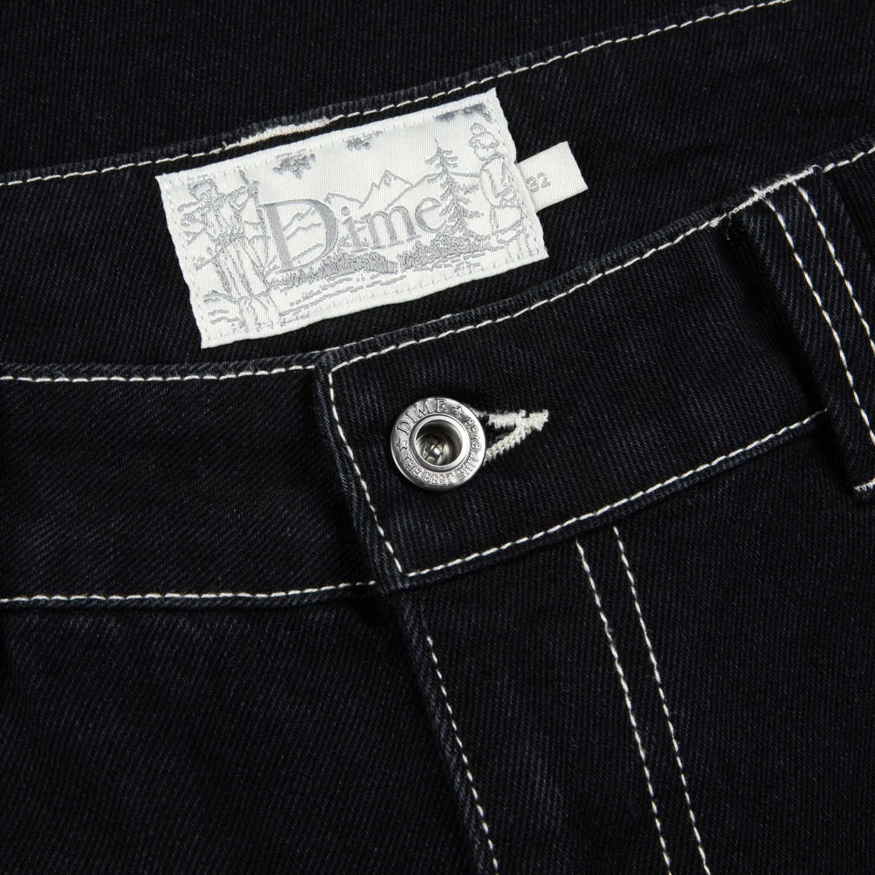 Classic Baggy Denim Pants - Black