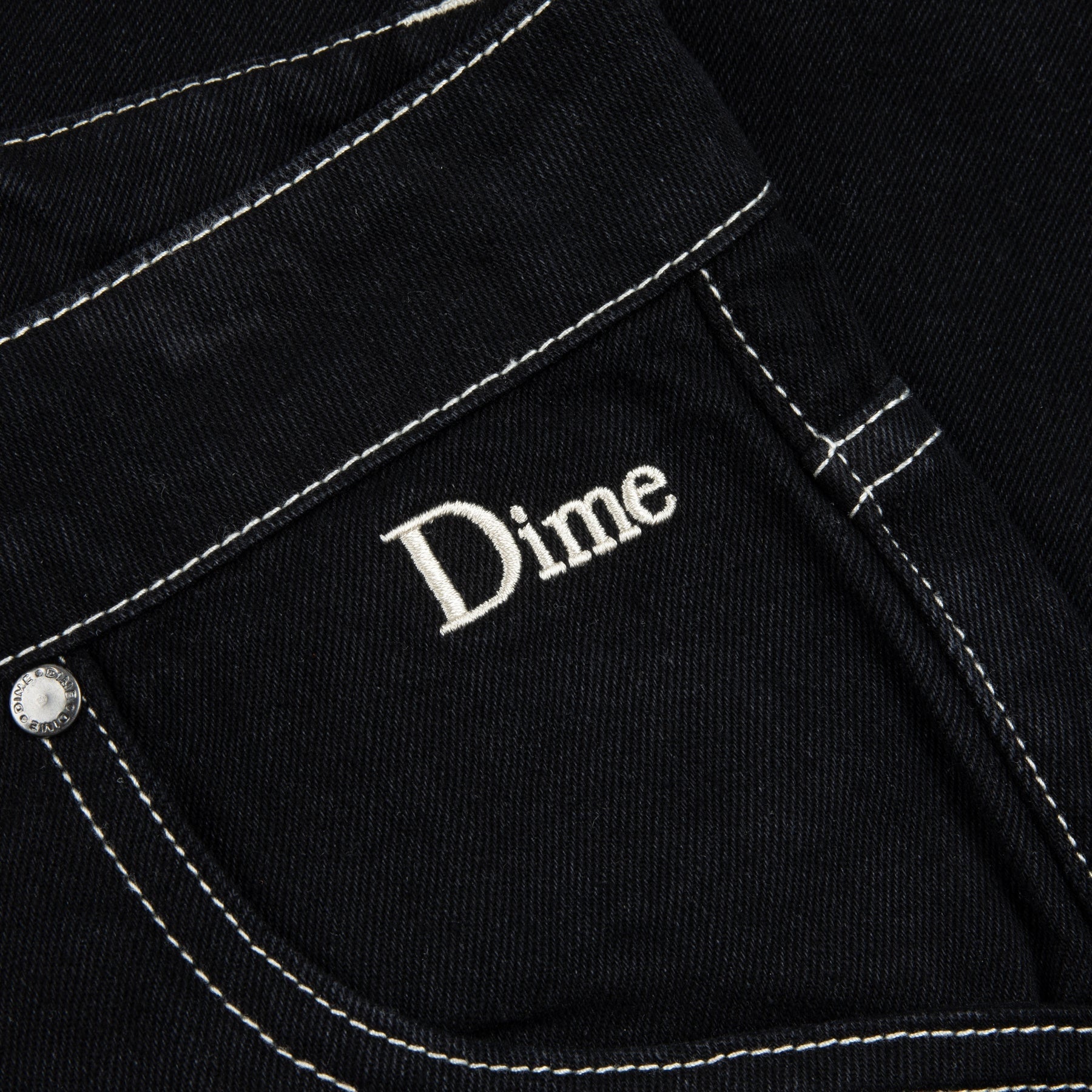 Classic Baggy Denim Pants - Black