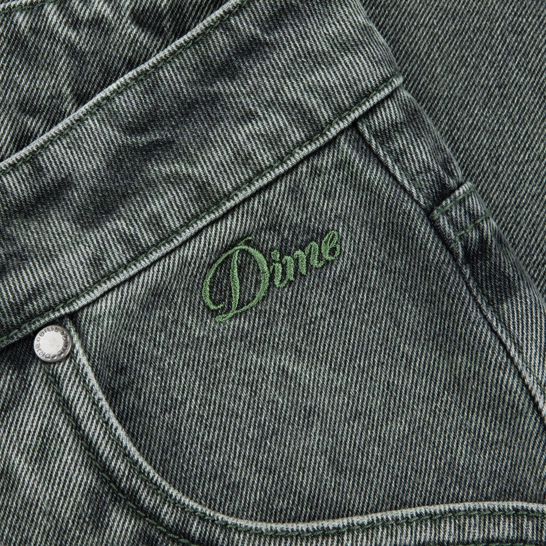 Pantalon en denim classique et décontracté - Vert délavé