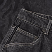 Pantalon en jean décontracté Flamepuzz - Noir délavé