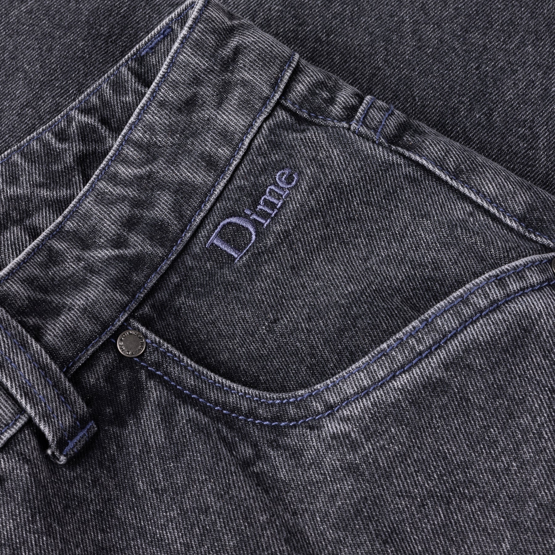 Classic Baggy Denim Pants - Faded Black