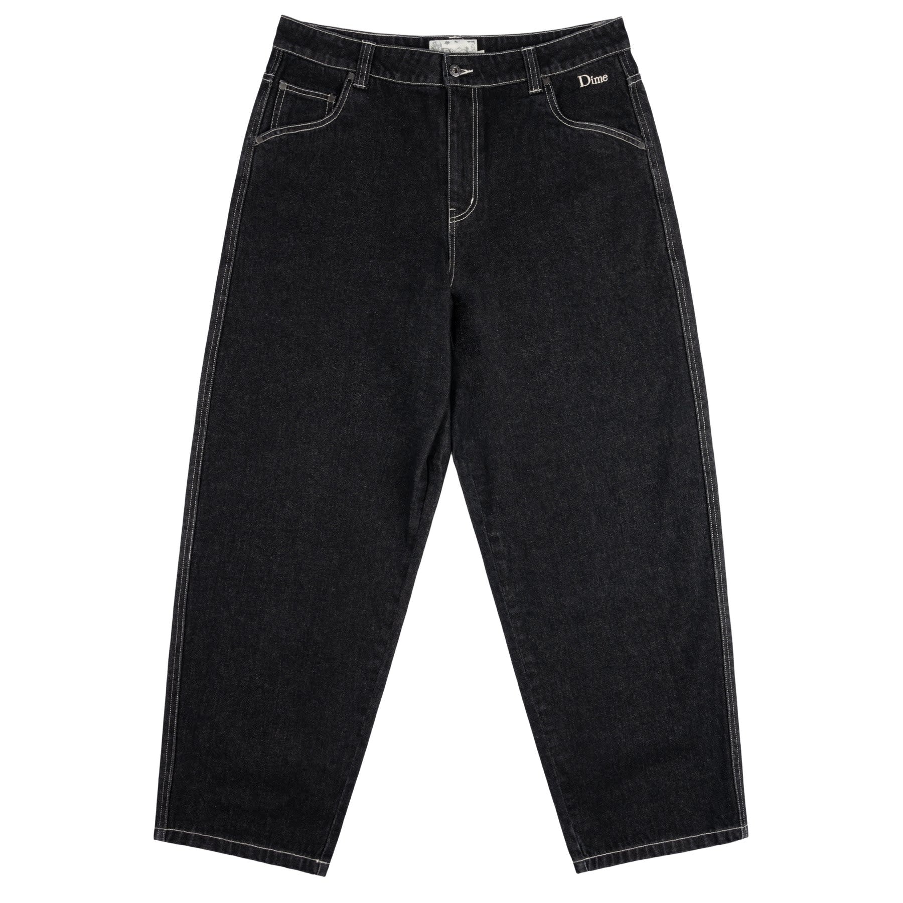 Classic Baggy Denim Pants - Black Washed