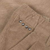 Pleated Corduroy Pants - Light Brown