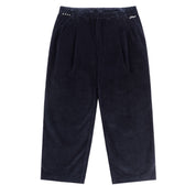 Pleated Corduroy Pants - Navy