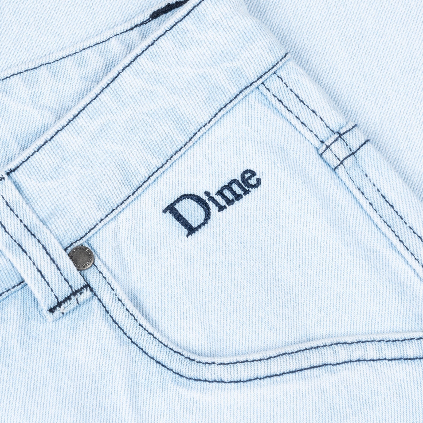 Pantalon en denim classique et décontracté - Bleu délavé