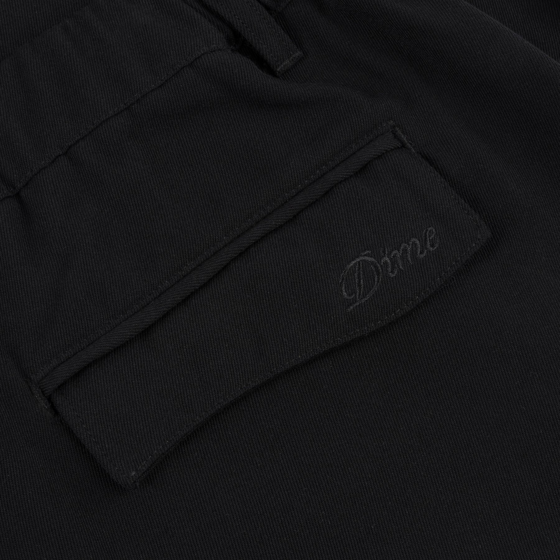 Pleated Twill Pants - Black