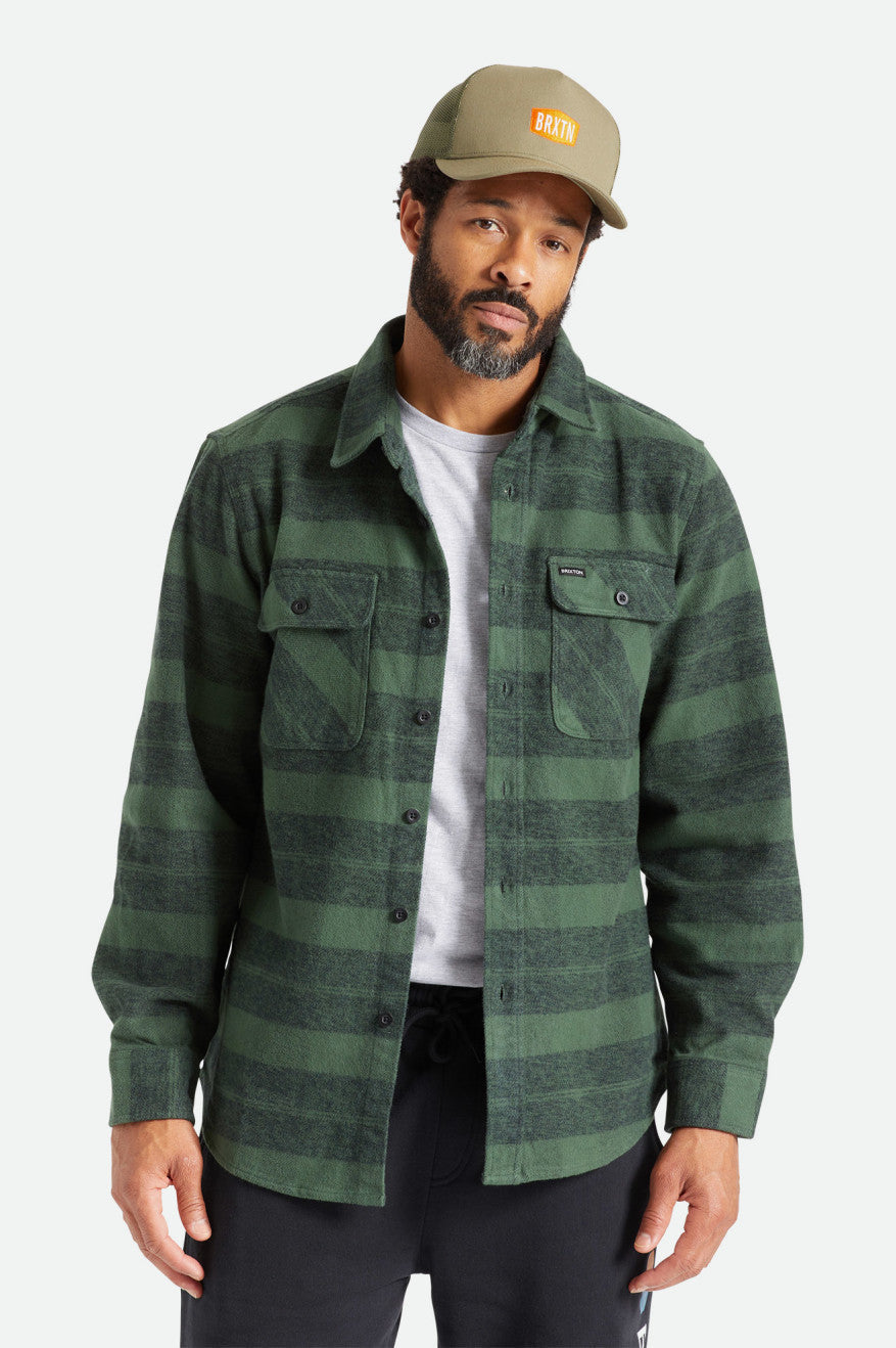 Bowery Heavy Weight L/S Flannel - Forest Green