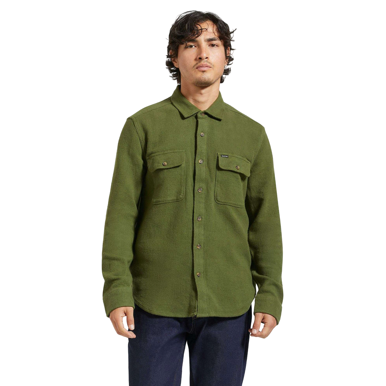 Bowery Textured Loop Twill Overshirt - Cypress Green