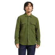 Bowery Textured Loop Twill Overshirt - Cypress Green