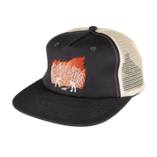 Brush Fire Workers Trucker Cap - Tar/Off White