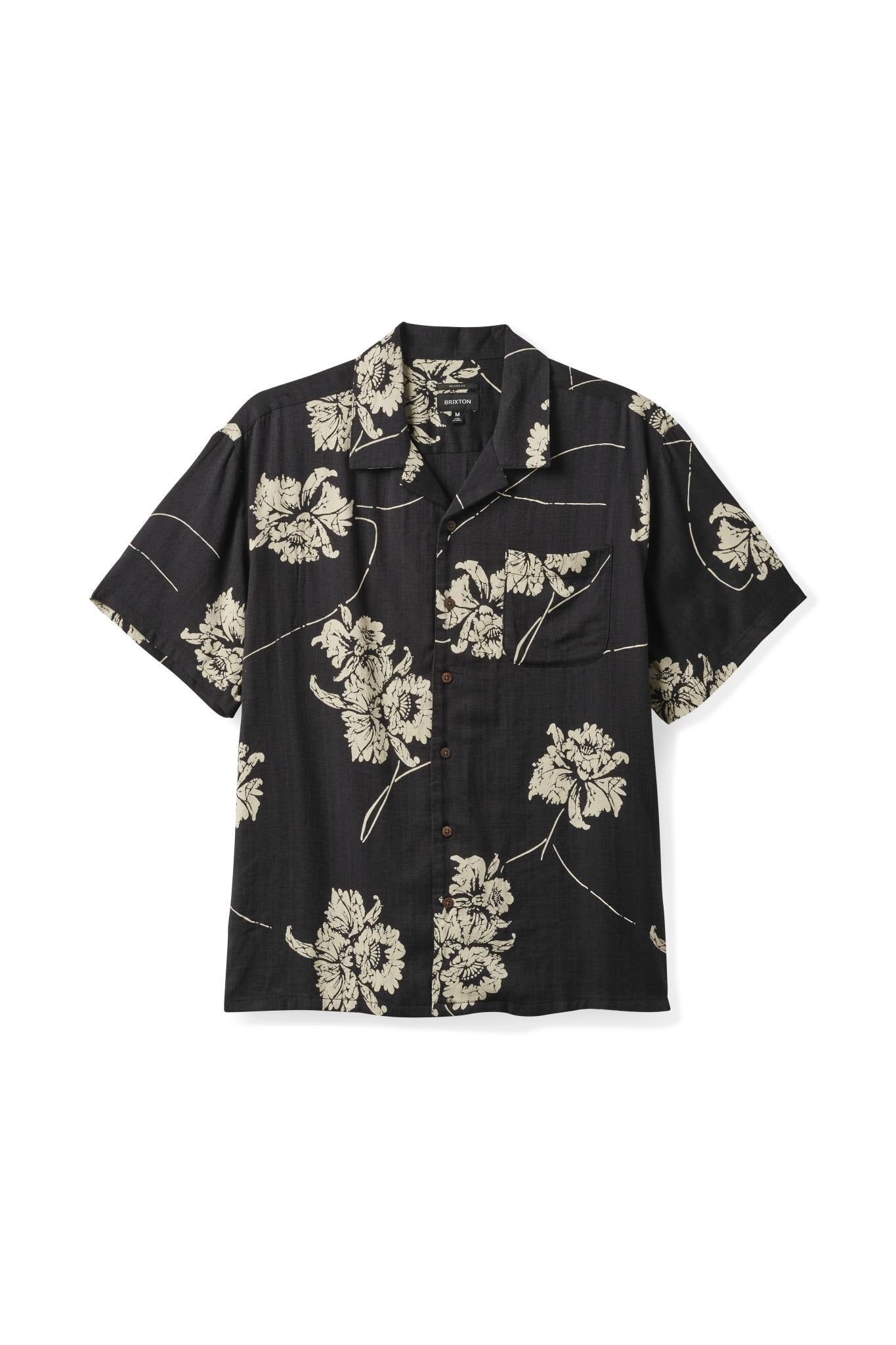 Bunker Slub S/S Woven Shirt - Washed Black/Off White