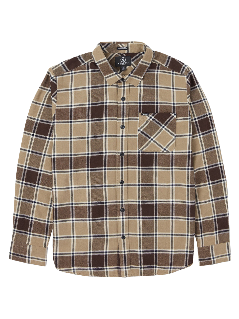 Big Boys Caden Plaid Long Sleeve Flannel - Khaki