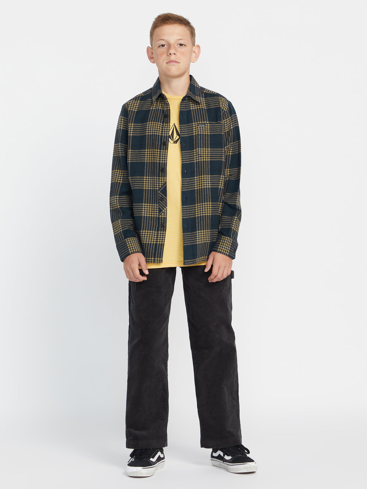 Big Boys Caden Plaid Flannel - Navy