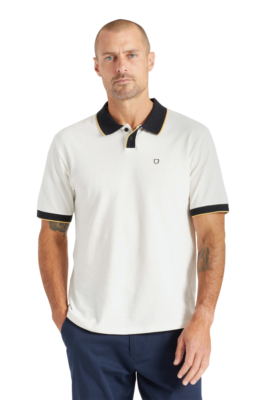 Polo en tricot S/S Proper - Blanc cassé/noir