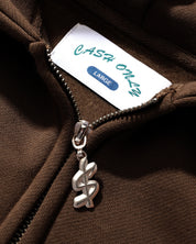 Sweat à capuche zippé Campus - Marron