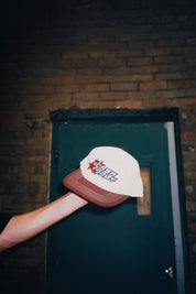 Casquette à 6 panneaux Stars - Naturel/Bordeaux