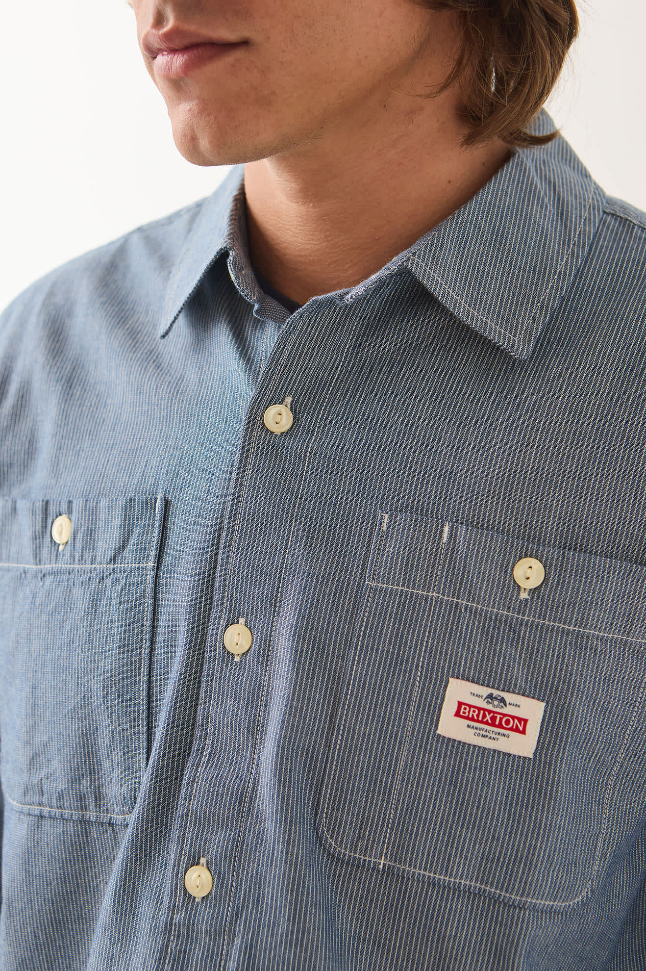 Trademark Shirt - Blue Chambray Micro Stripe