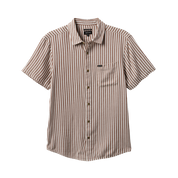 Charter Herringbone Stripe S/S Woven Shirt - Off White/Bison