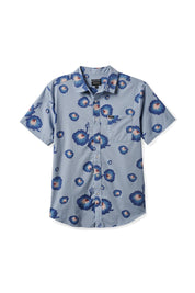 Charter Print S/S Woven Shirt - Dusty Blue/Pacific Blue/Coral Pink