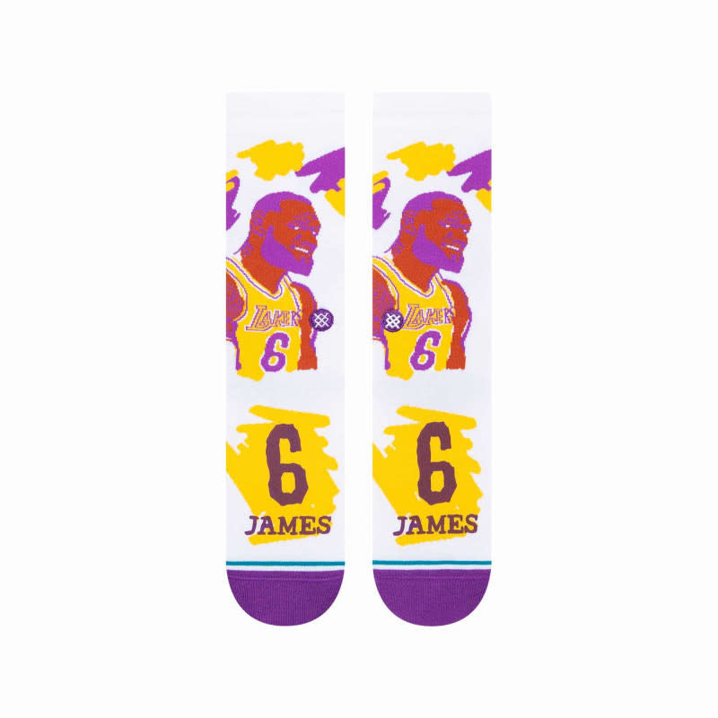 Chaussettes NBA Paint LeBron Crew - Blanc